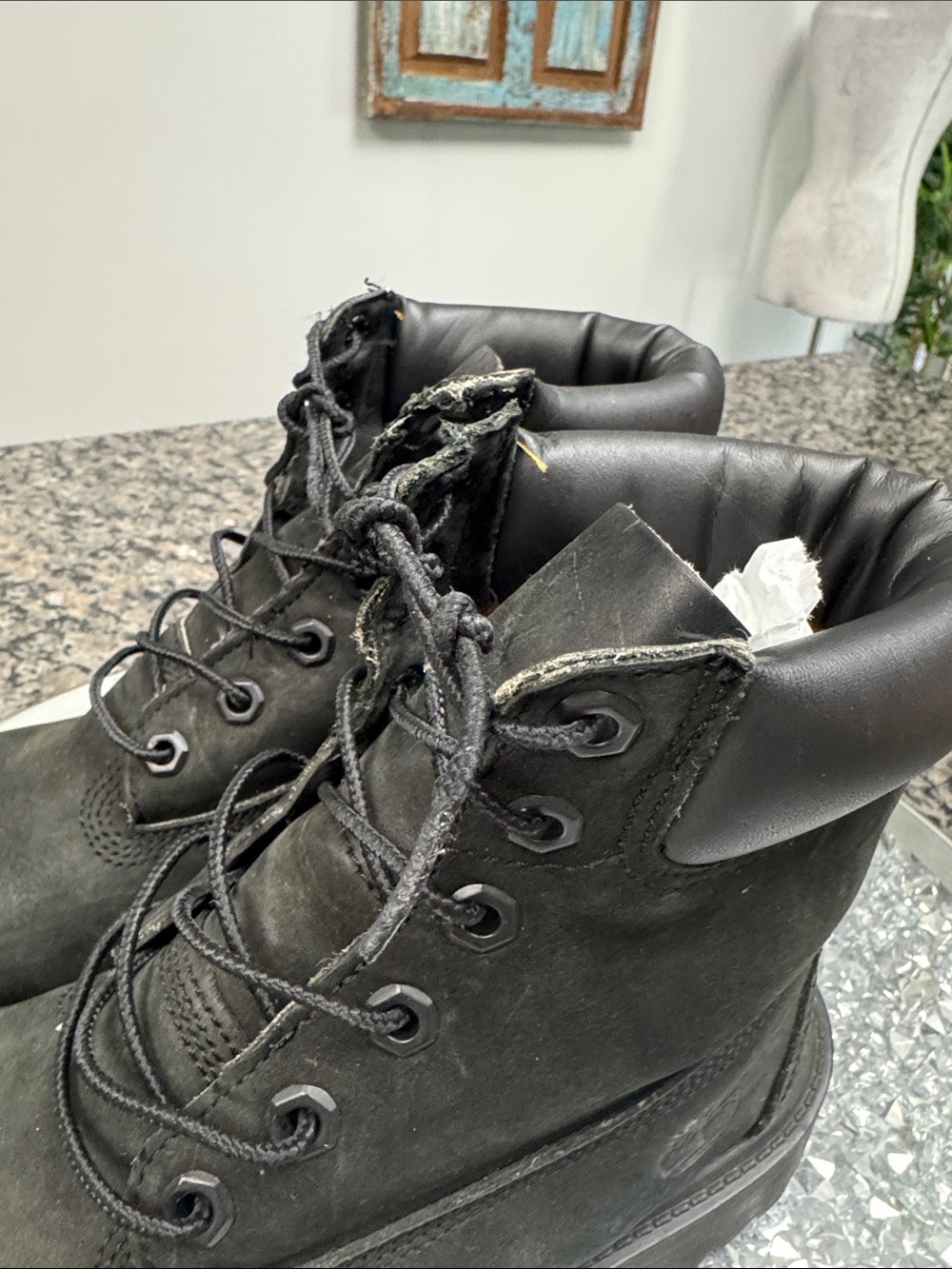 Timberland Black Women's Combat Moto Boots 4.5Y or W6 - Picture 15 of 15